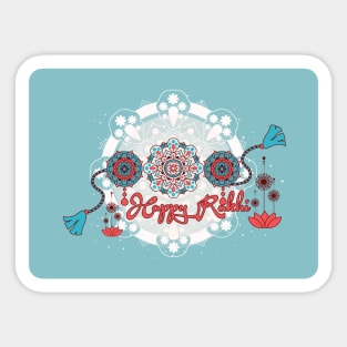 Happy Rakhi, Raksha Bandhan, teal Sticker